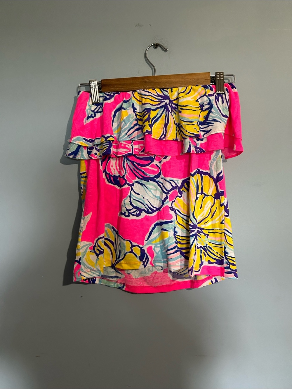 Bright Pink Floral Off-Shoulder Top